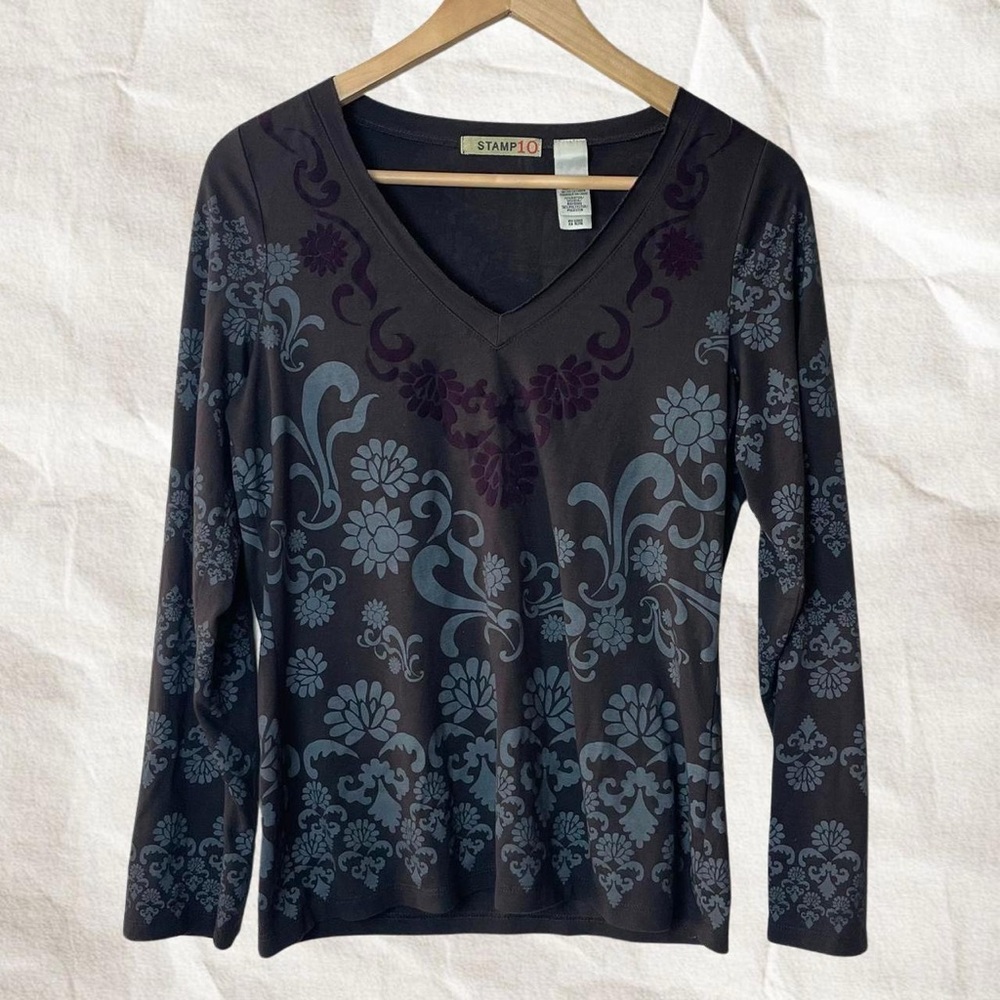 Women's Floral V-Neck Top